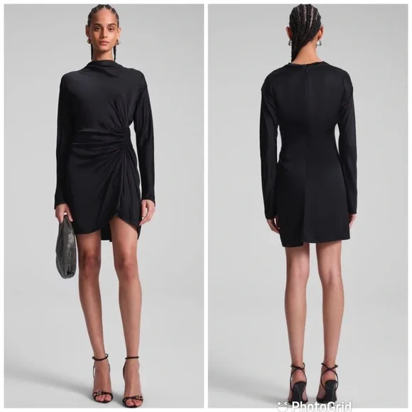 A.L.C. Georgia Satin Mini Dress in Black New with Tags!